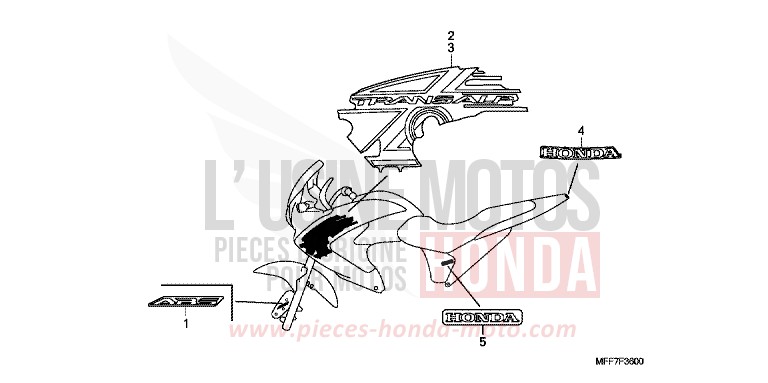 MARQUE de TRANSALP ABS MAT CYNOS GRAY METALLIC (NH312) de 2011
